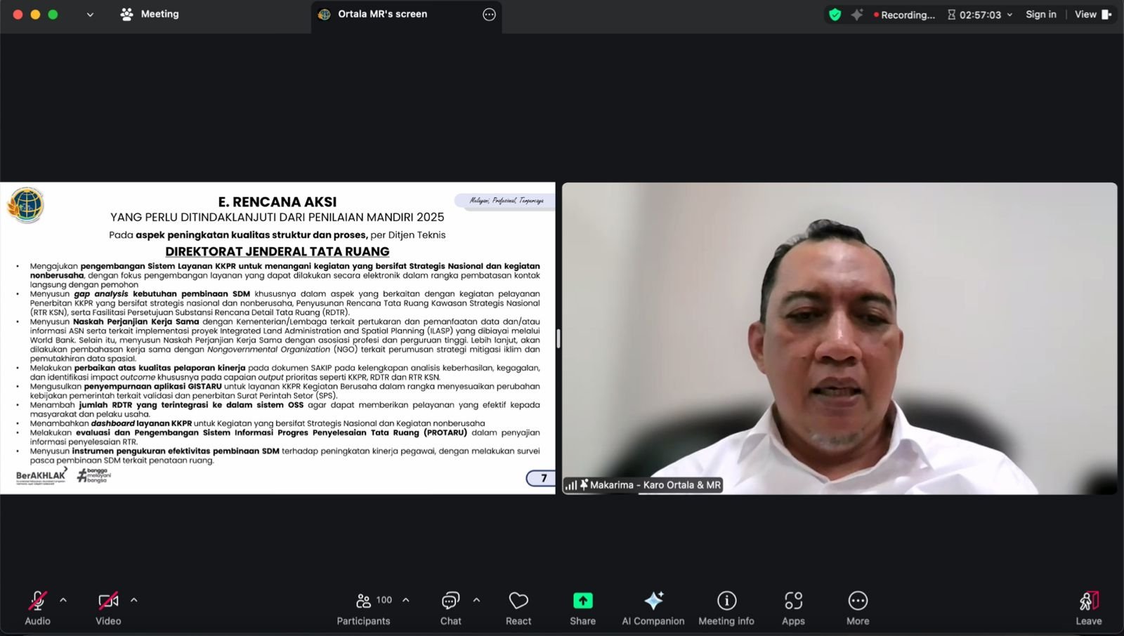 Sekjen Kementerian ATR/BPN Ingatkan Jajaran untuk Jalankan SPIP secara Kolaboratif