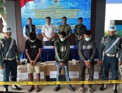 Lanal TBK Tangkap Pompong Pengangkut Ballpress dan Rokok Ilegal
