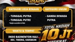 Meriahkan HUT RI, Polres Karimun Gelar Turnamen Bulutangkis ‘Kapolres Karimun Cup’